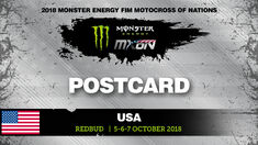 Postcard Monster Energy FIM MXoN RedBud, USA 2018 Postcard Monster Energy FIM MXoN RedBud, USA 2018